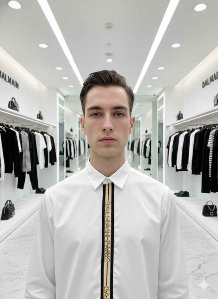 Balmain Embroidered White Premium Cotton Shirt-2