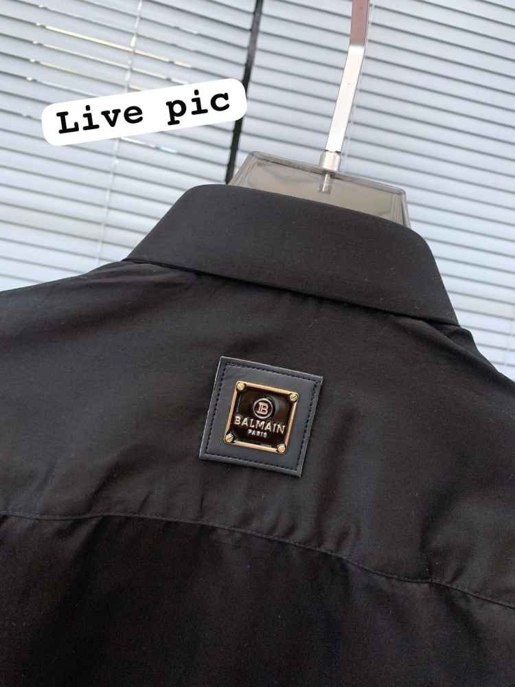 Balmain Embroidered Black Premium Cotton Shirt-3