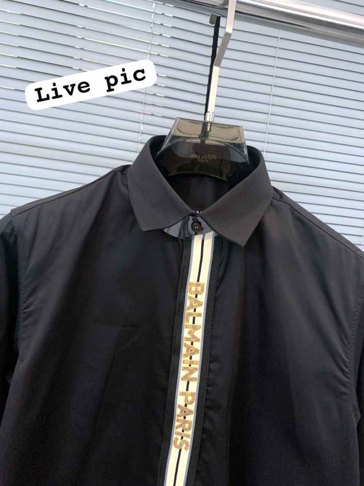Balmain Embroidered Black Premium Cotton Shirt-4