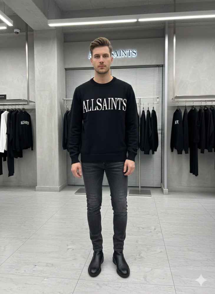 All Saint Black Premium Quality Sweatshirt-thumb-0