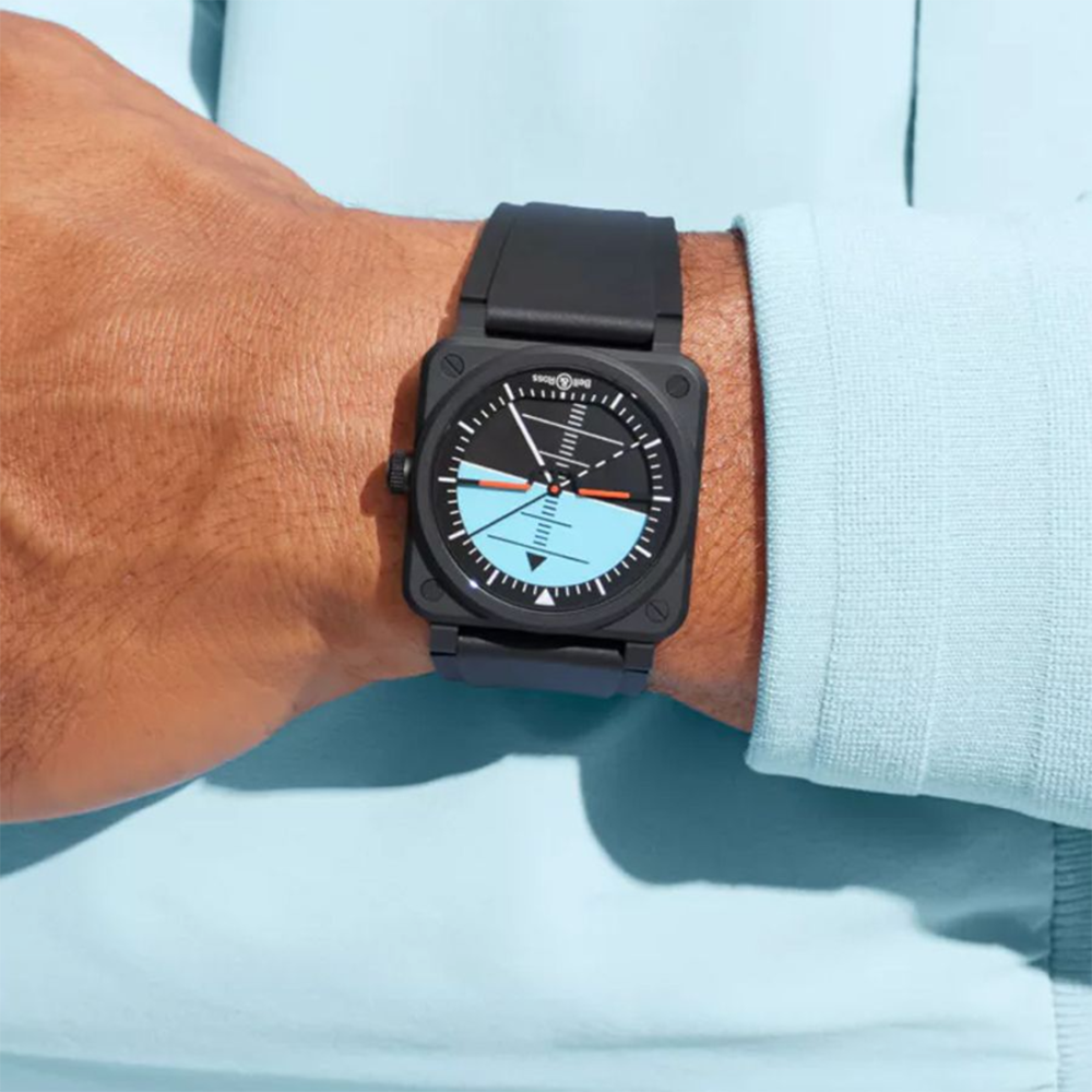 Bell & Ross BR-03 Horizon Blue & Black Dial Watch BR03A-HRZ-CE/SRB-5