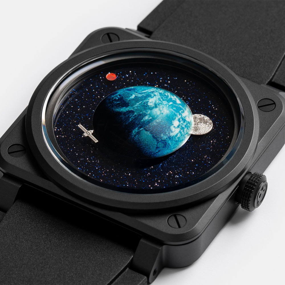 Bell & Ross BR-03 Astro Blue Dial Watch BR03A-EMM-CE/SRB-4