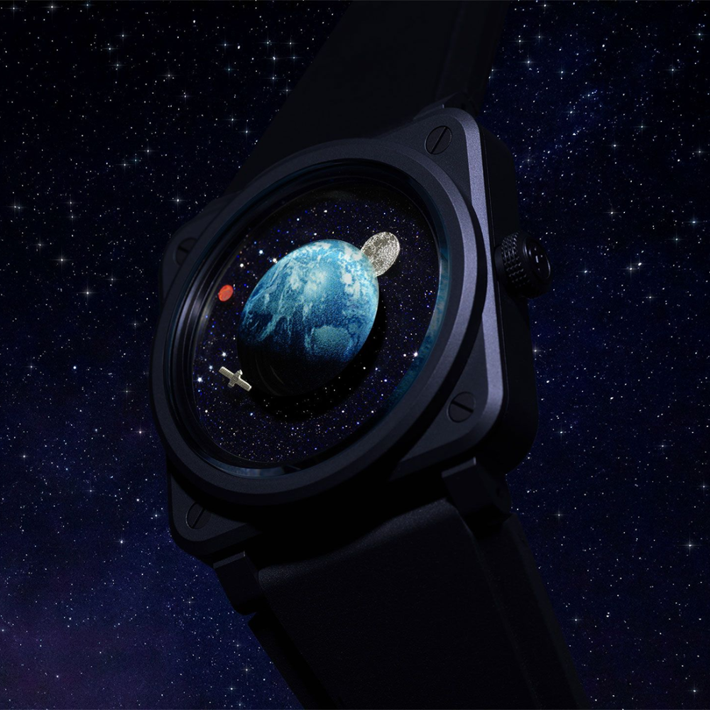 Bell & Ross BR-03 Astro Blue Dial Watch BR03A-EMM-CE/SRB-7