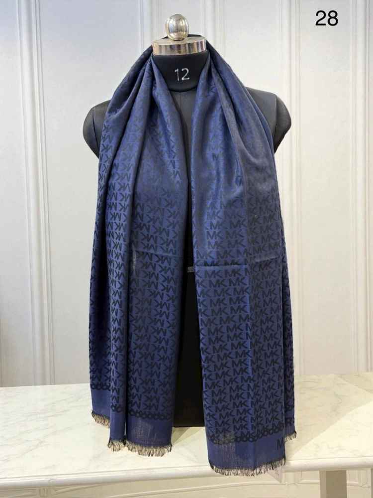 Michael Kors Blue Semi Woolen Stole-thumb-0