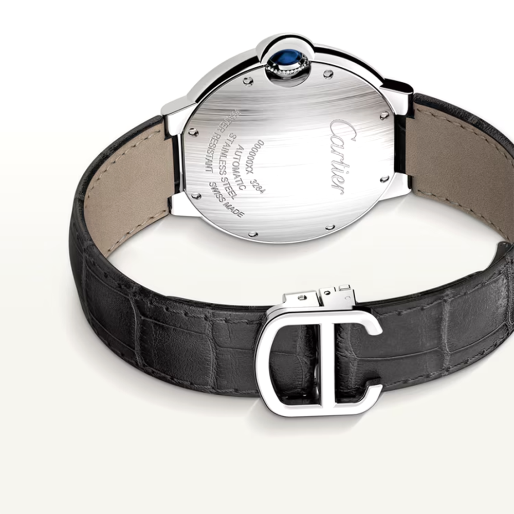 Cartier Ballon Bleu De White Dial Black Strap Men's Watch WSBB0039-3