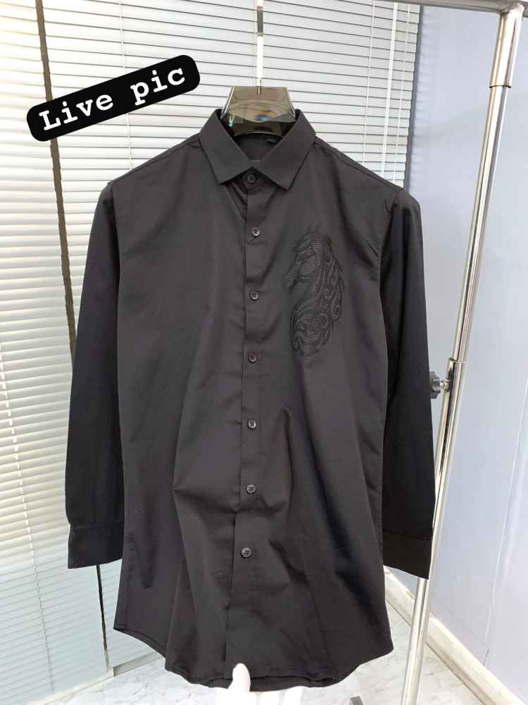 Balmain Embroidered Black Horse Printed Premium Cotton Shirt-2