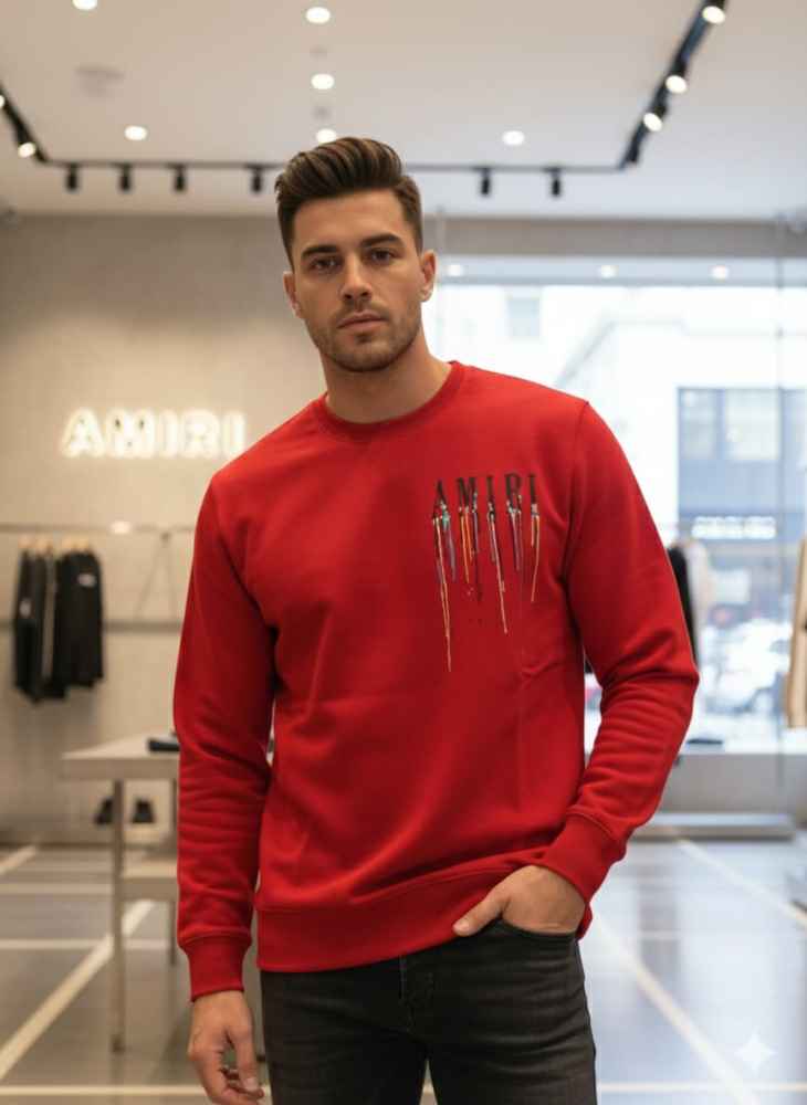 Amiri Red Premium Quality Sweatshirt-thumb-1
