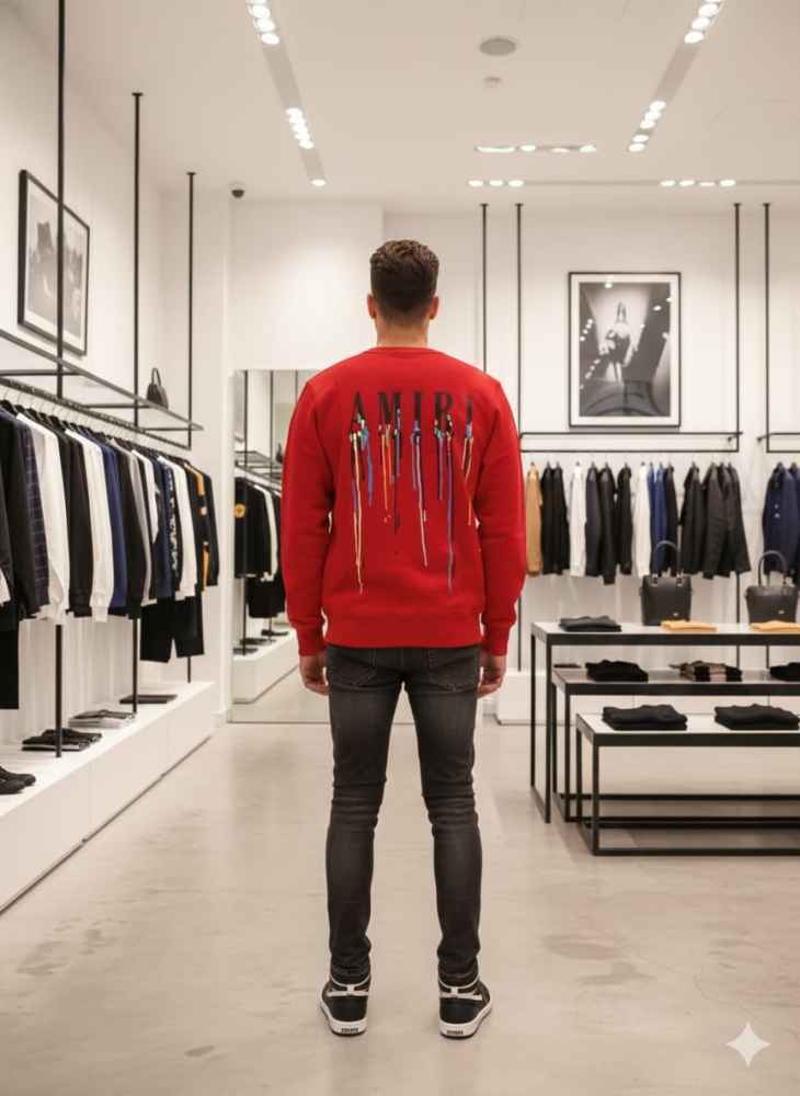 Amiri Red Premium Quality Sweatshirt-thumb-2