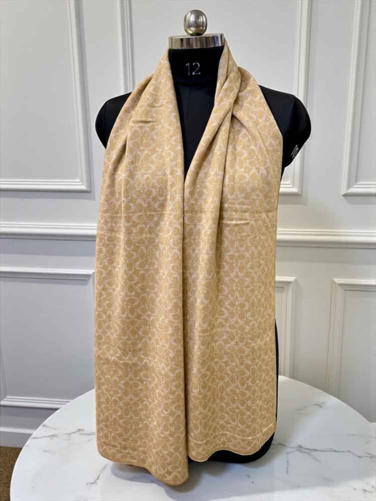 Coach Signature Cream Cashmere Muffler-thumb-0