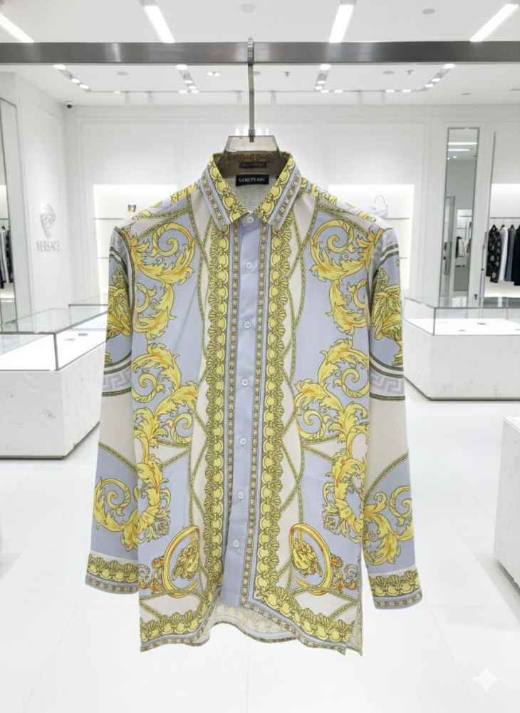 Versace Grey Premium Quality Cotton Shirt-2