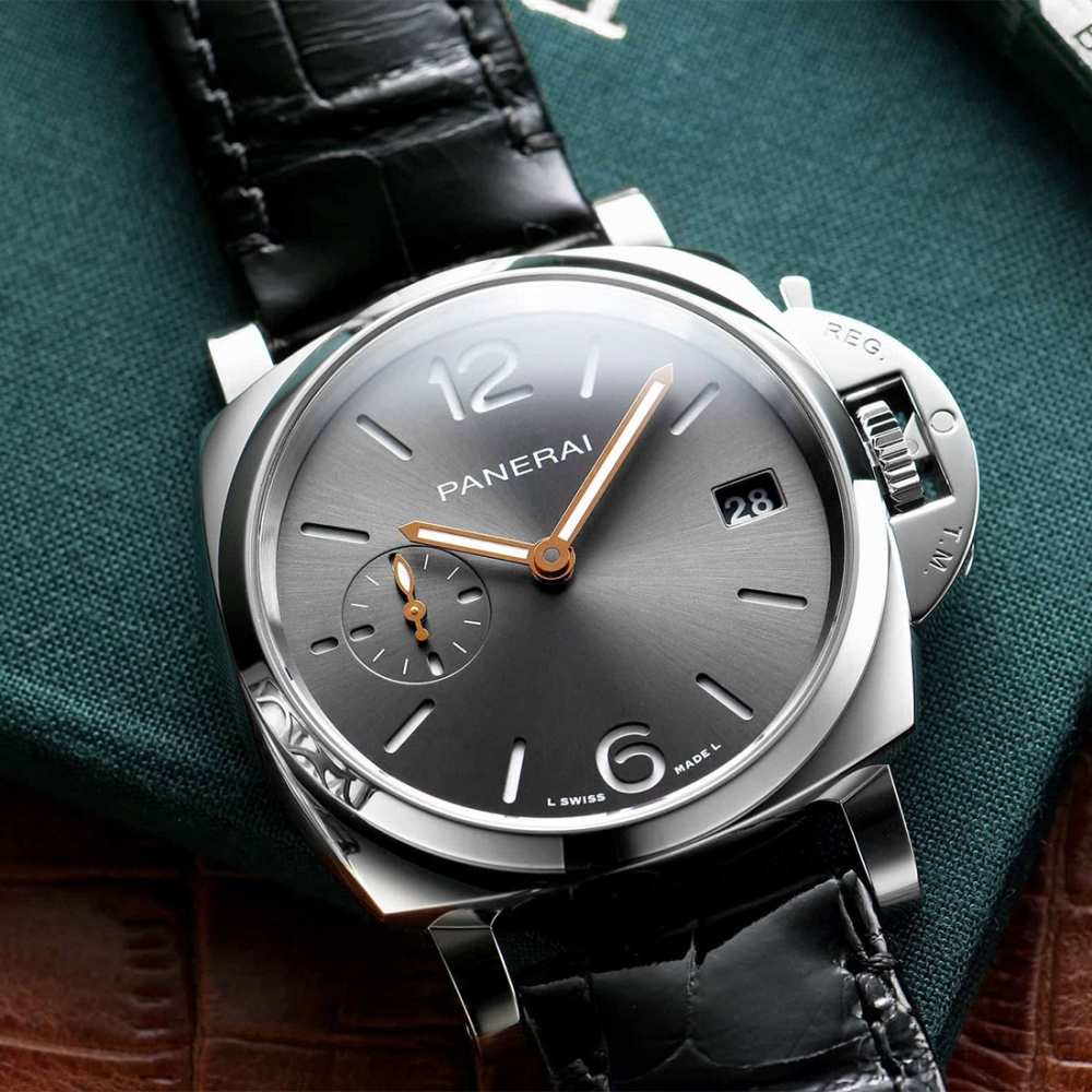 Panerai Luminor Due Automatic Black Leather Strap Mens Watch PAM01552-6