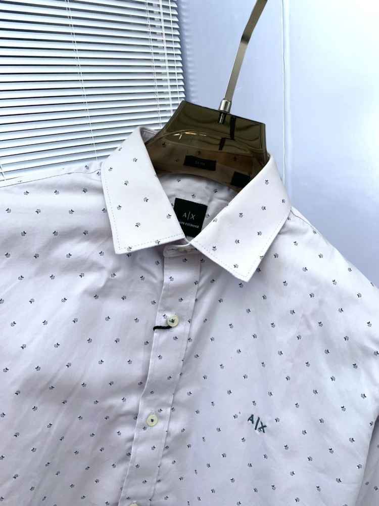 Armani Exchange Sky Blue Premium Qualiy Cotton Shirt-thumb-3