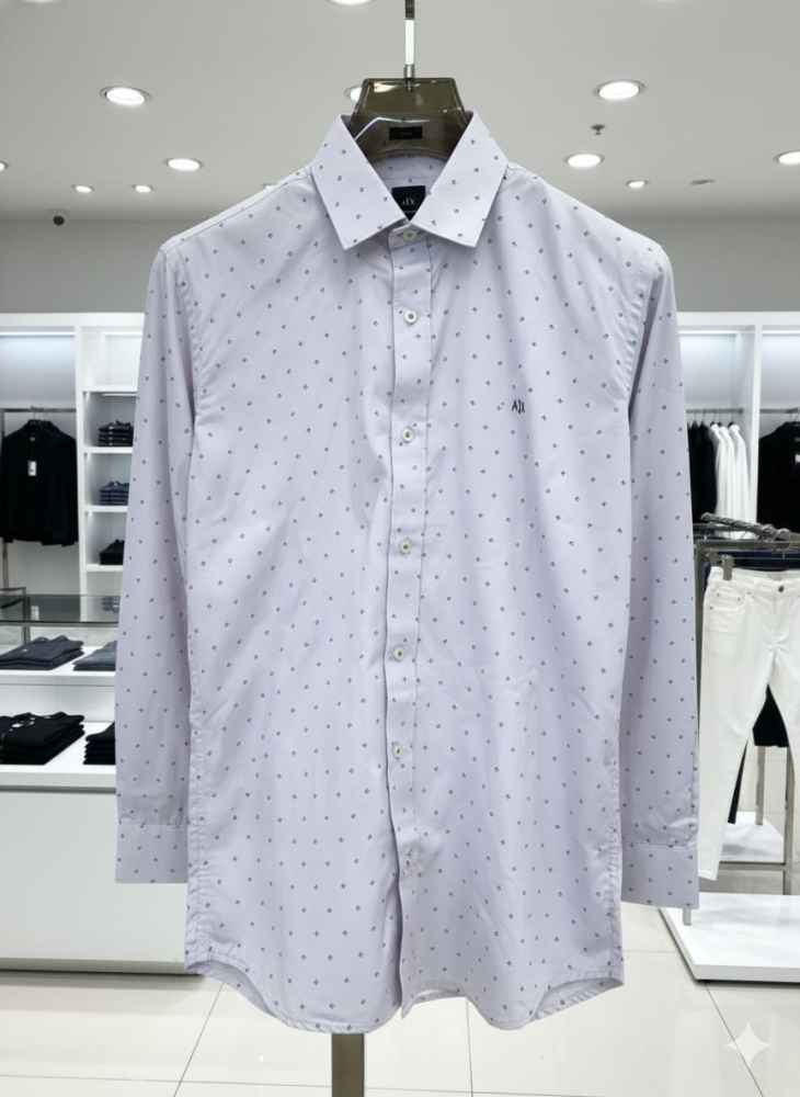 Armani Exchange Sky Blue Premium Qualiy Cotton Shirt-thumb-2