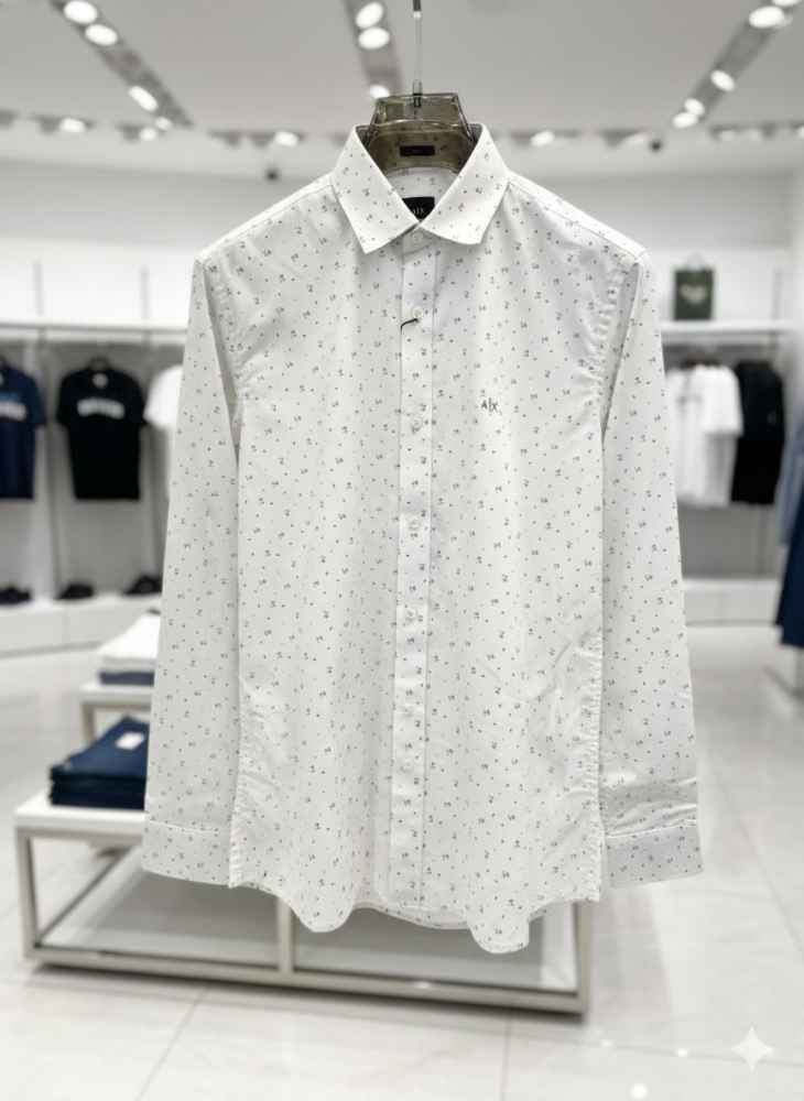 Armani Exchange White Premium Qualiy Cotton Shirt-thumb-0