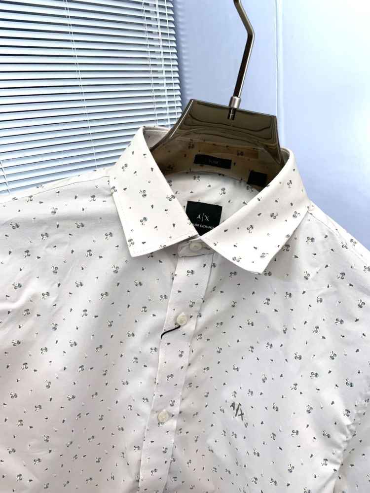 Armani Exchange White Premium Qualiy Cotton Shirt-thumb-3