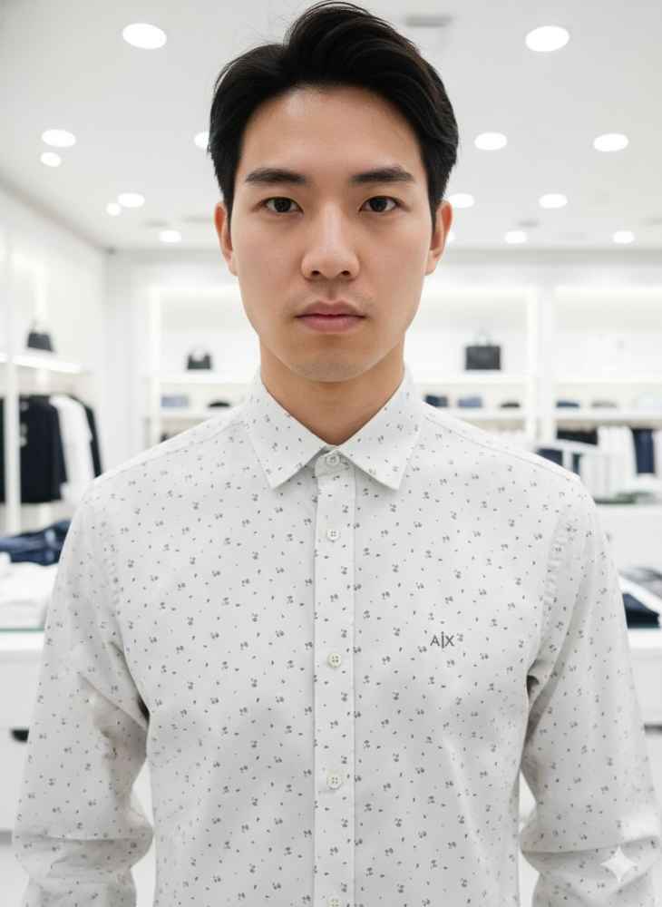 Armani Exchange White Premium Qualiy Cotton Shirt-thumb-1