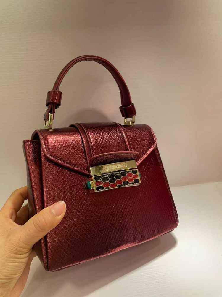 Bvlgari Serpenti Forever Top Wine Handbag-thumb-0
