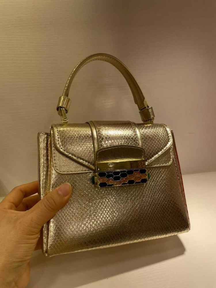Bvlgari Serpenti Forever Top Golden Handbag-thumb-0