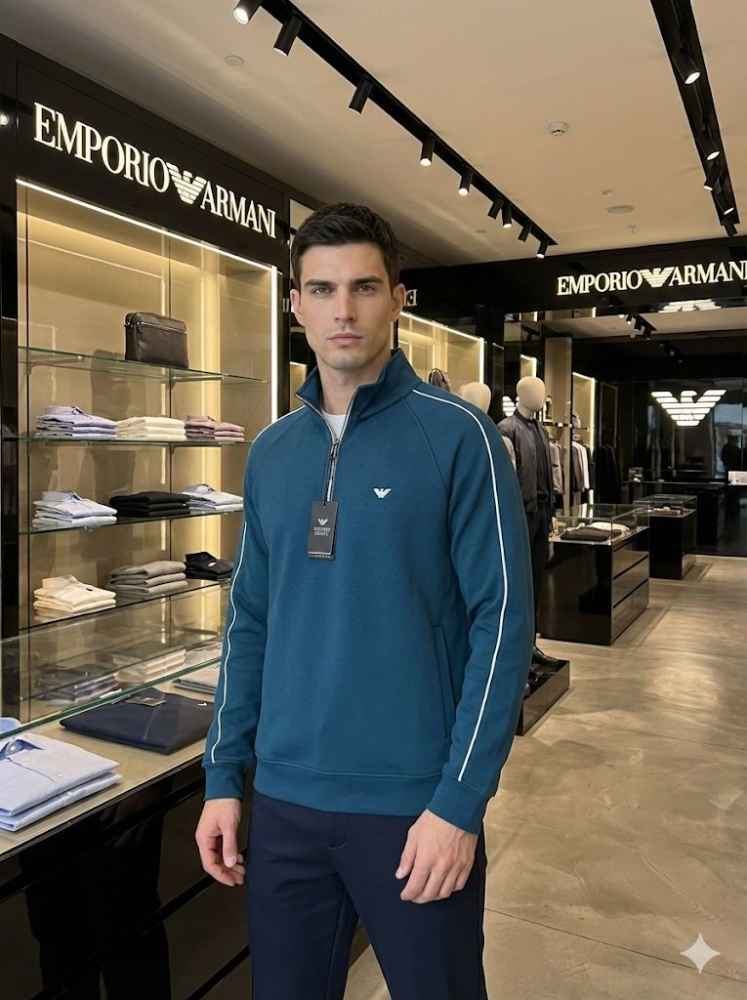 Emporio Armani Blue Cotton Premium Qaulity Sweatshirt-thumb-0