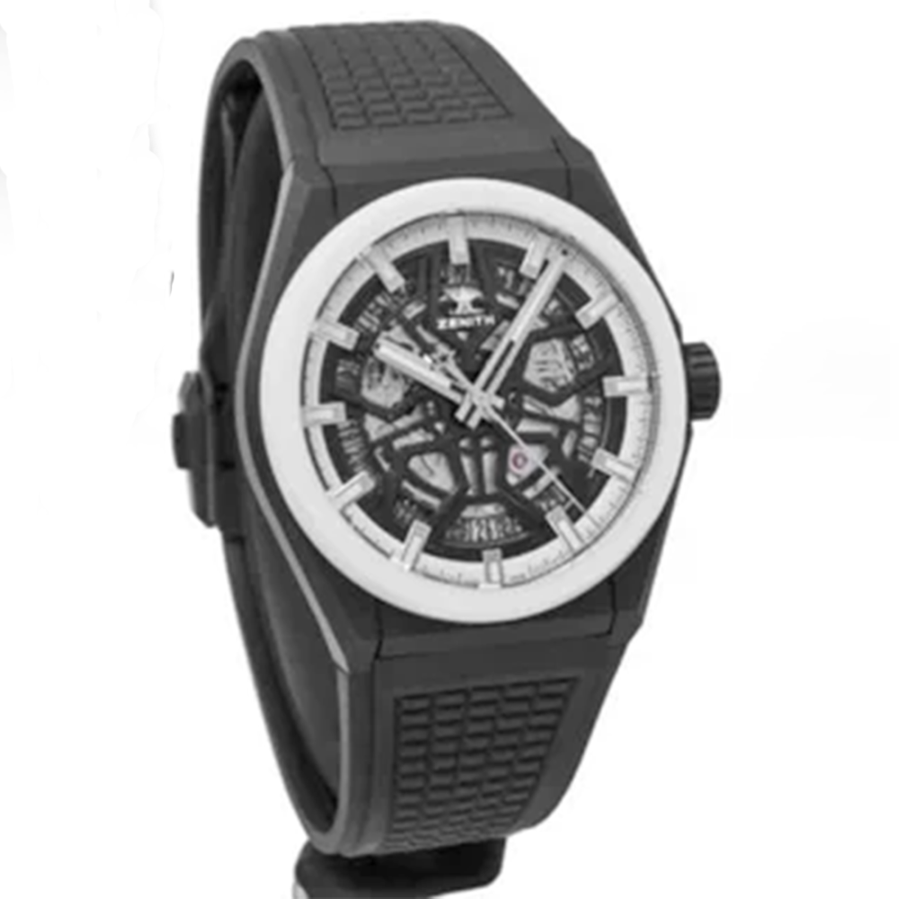 Zenith Defy Classic Skeletonized Black Dial 49.9000.670/77.R782 Black Ruibber Strap Watch-2