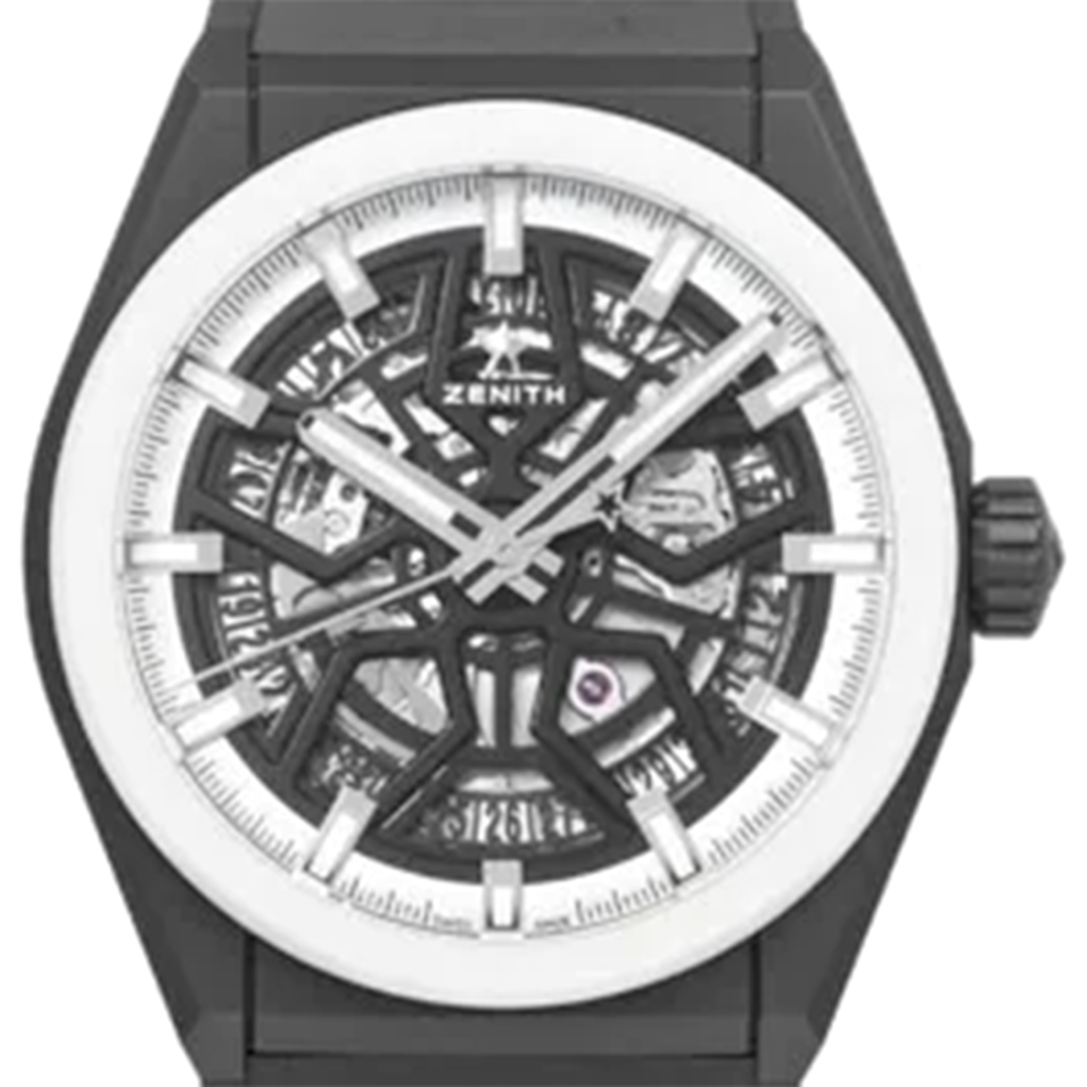 Zenith Defy Classic Skeletonized Black Dial 49.9000.670/77.R782 Black Ruibber Strap Watch-4