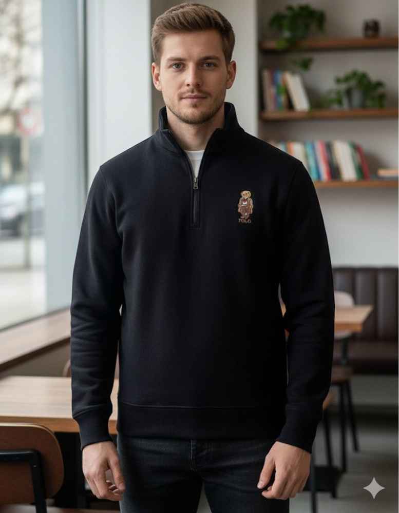 Ralph Lauren Black Premium Quality Half Zip Sweatshirt-thumb-0