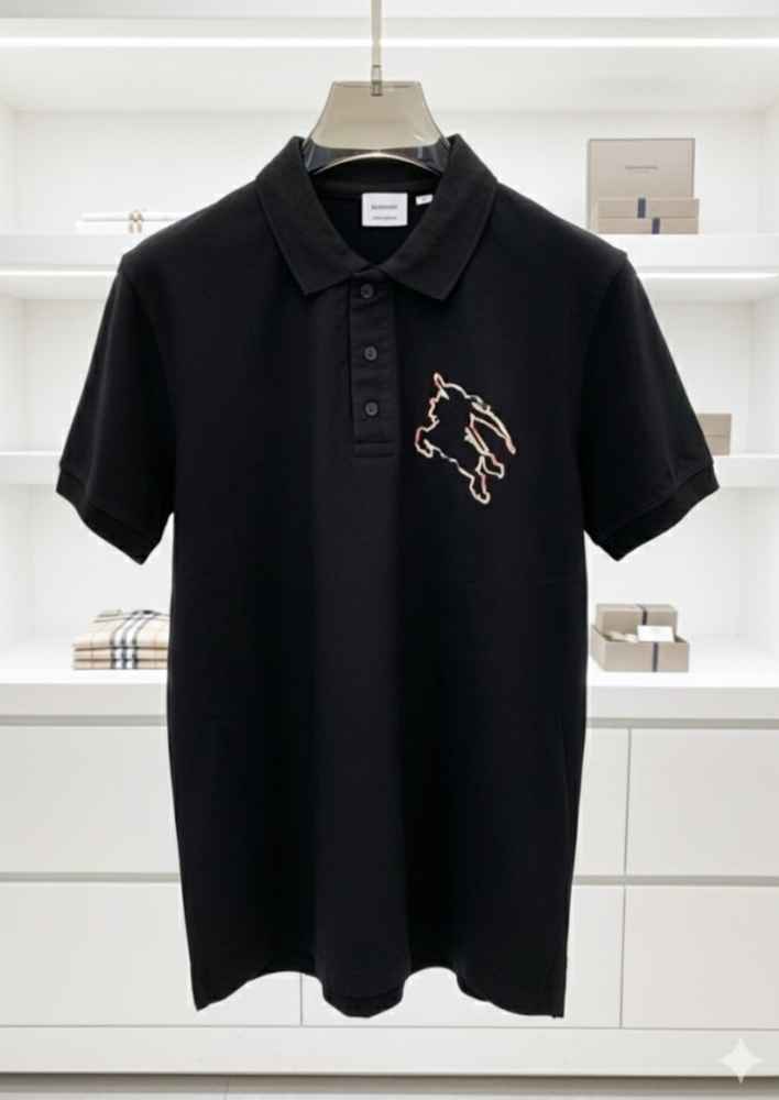 Burberry Black Premium Exclusive Polo T-shirt-thumb-2