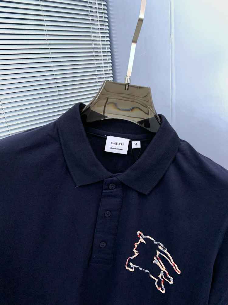 Burberry Blue Premium Exclusive Polo T-shirt-thumb-3