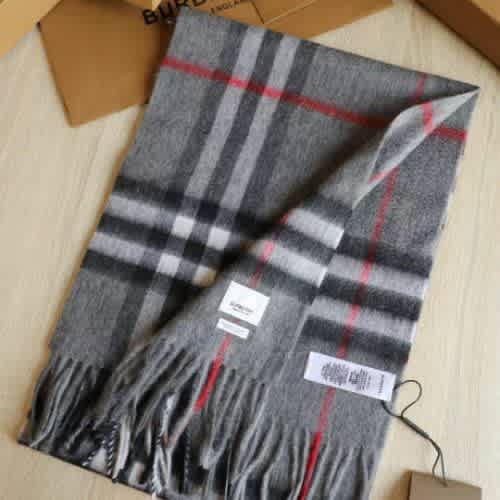 Burberry Check Cashmere Grey Stole-thumb-0