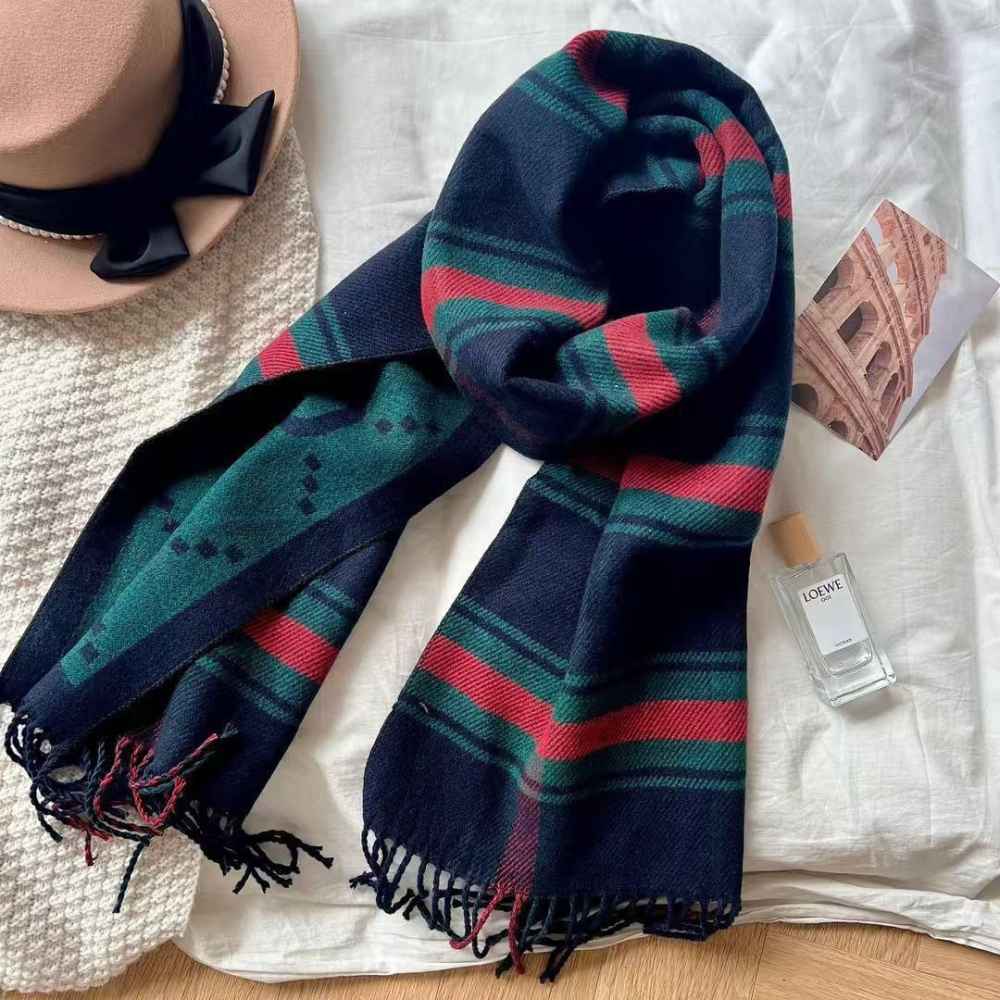 Gucci GG Monogram Warm Blue Woolen Stole-thumb-0