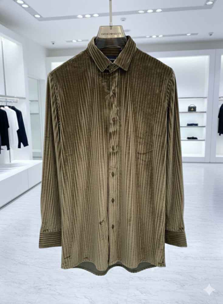 Emporio Armani Beige Premium Quality Velvet Shirt-1