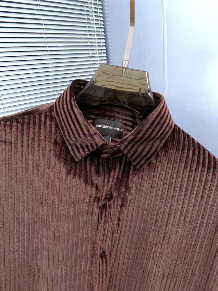 Emporio Armani Dark brown Premium Quality Velvet Shirt-2