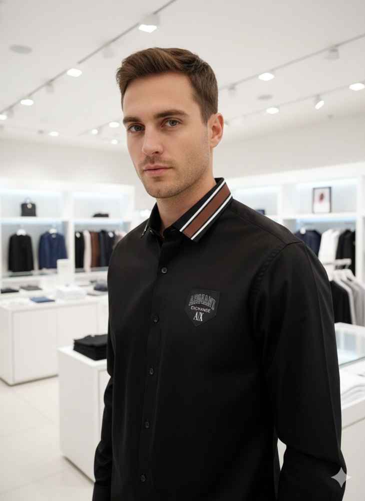 Armani Exchange Black Premium Qualiy Cotton Shirt-1