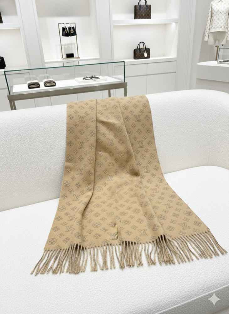 Louis Vuitton Brown Cashmere Reversible Muffler-2