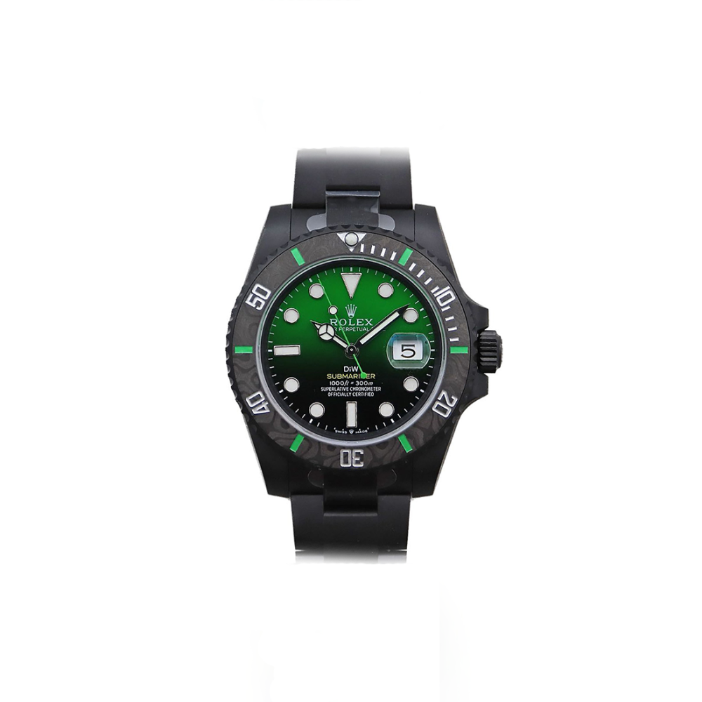 Rolex DIW Submariner Parakeet Green Dial Black Strap Mens Watch 126610LV-thumb-0