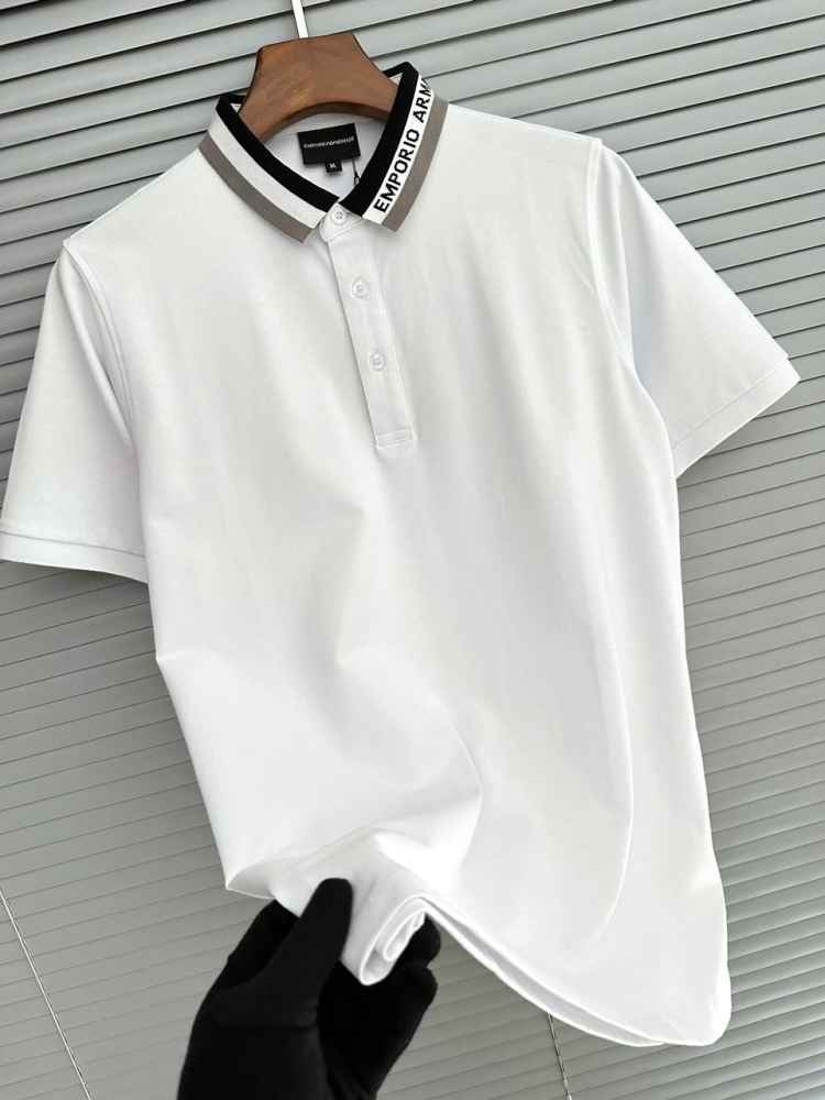Emporio Armani White Premium Quality Polo T-shirt-thumb-0