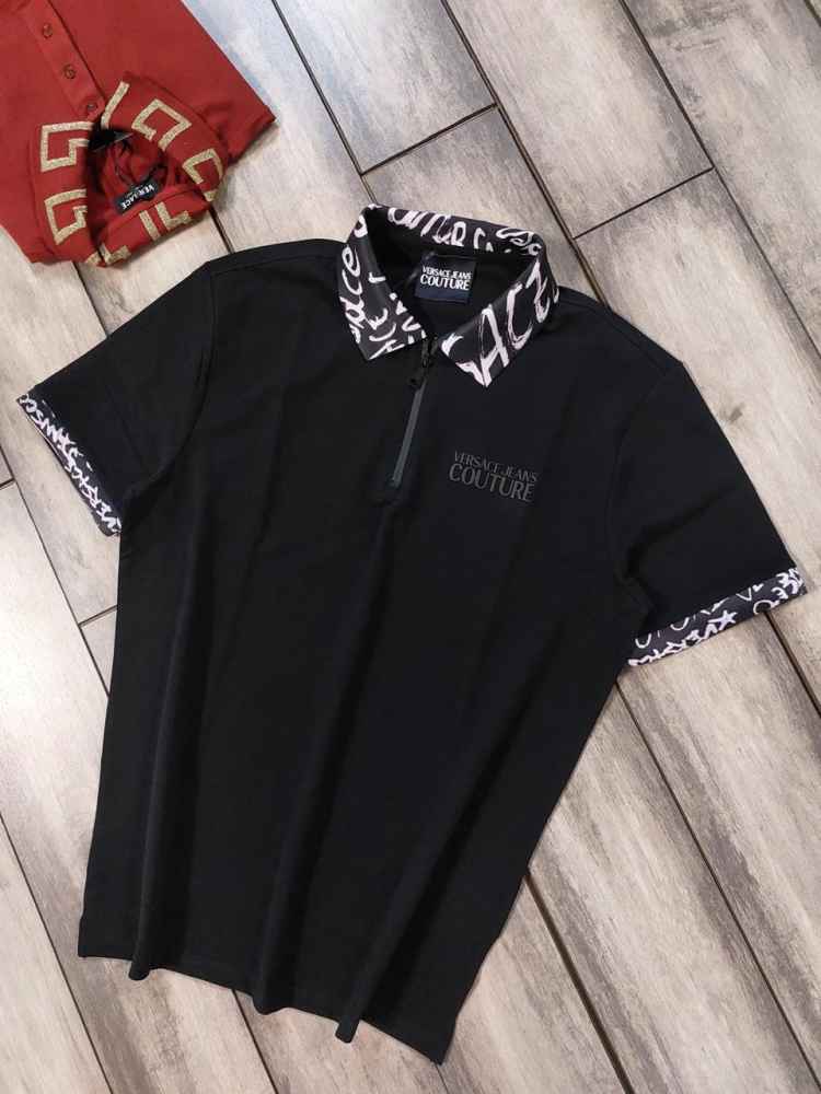 Versace Black Premium Quality Polo T-shirt-1