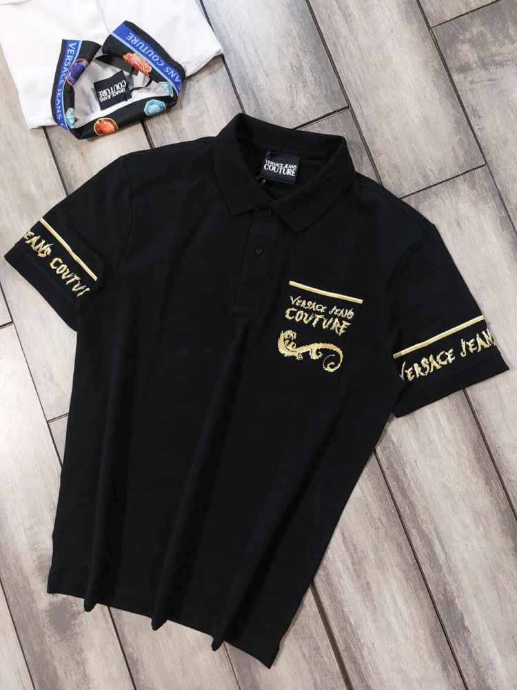 Versace Black Premium Quality Polo T-shirt-1