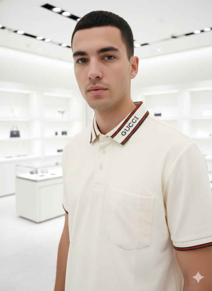 Gucci White Premium Quality Polo T-shirt-1