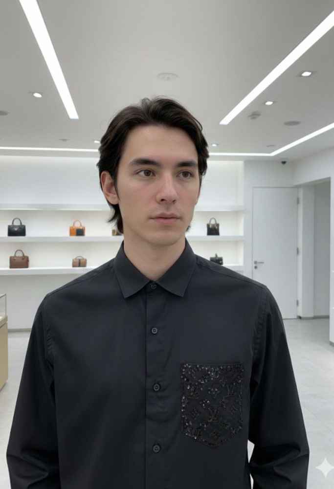 Louis Vuitton Monogram Black Premium Cotton Shirt-1