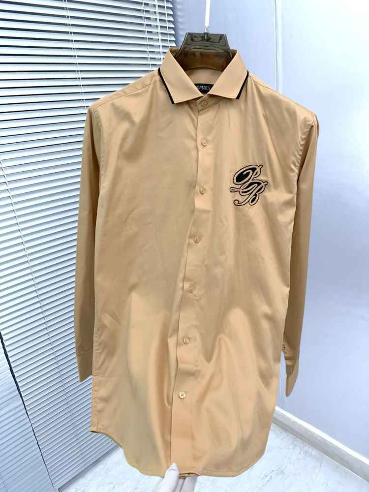Balmain Embroidered Brown Premium Cotton Shirt-2