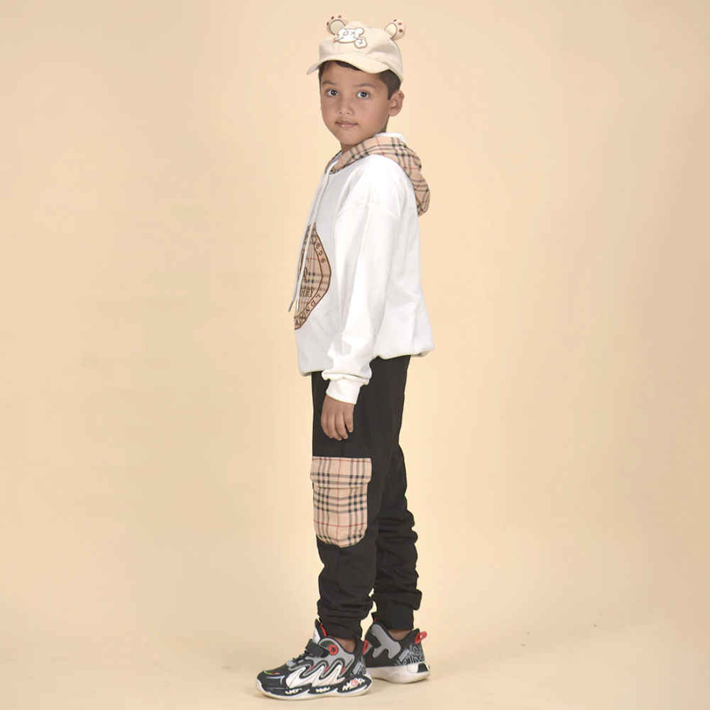 Burberry Embroidered Logo White Premium Quality Kids Co-Ord Set-1