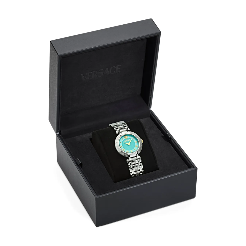 Versace Antlia Petite Greca Goddess Turquoise Dial Watch VE0P00325-4