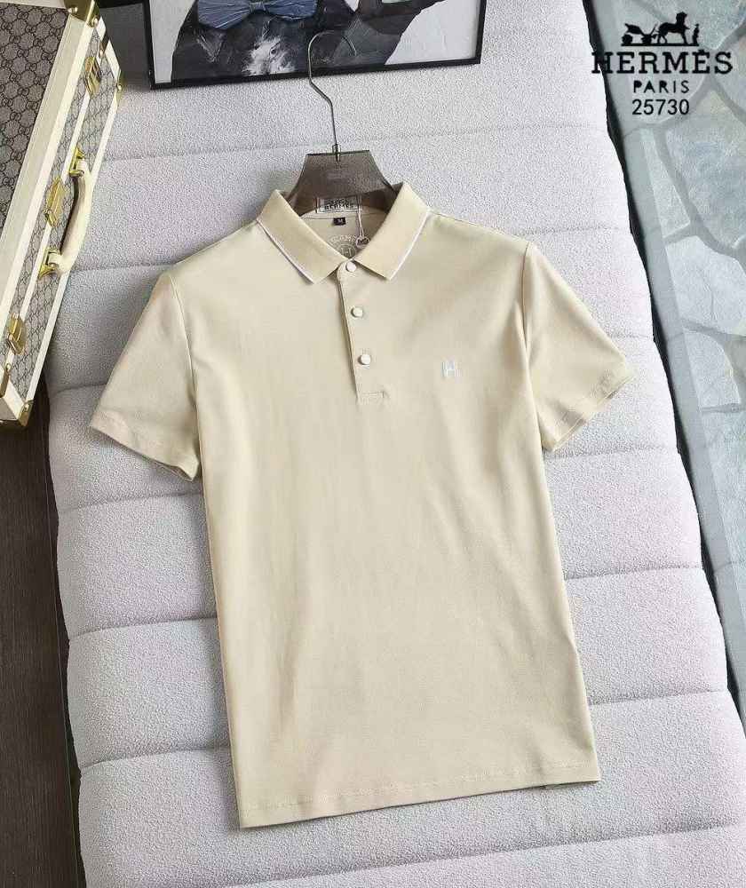 Hermes Beige Premium Quality T-shirt-3