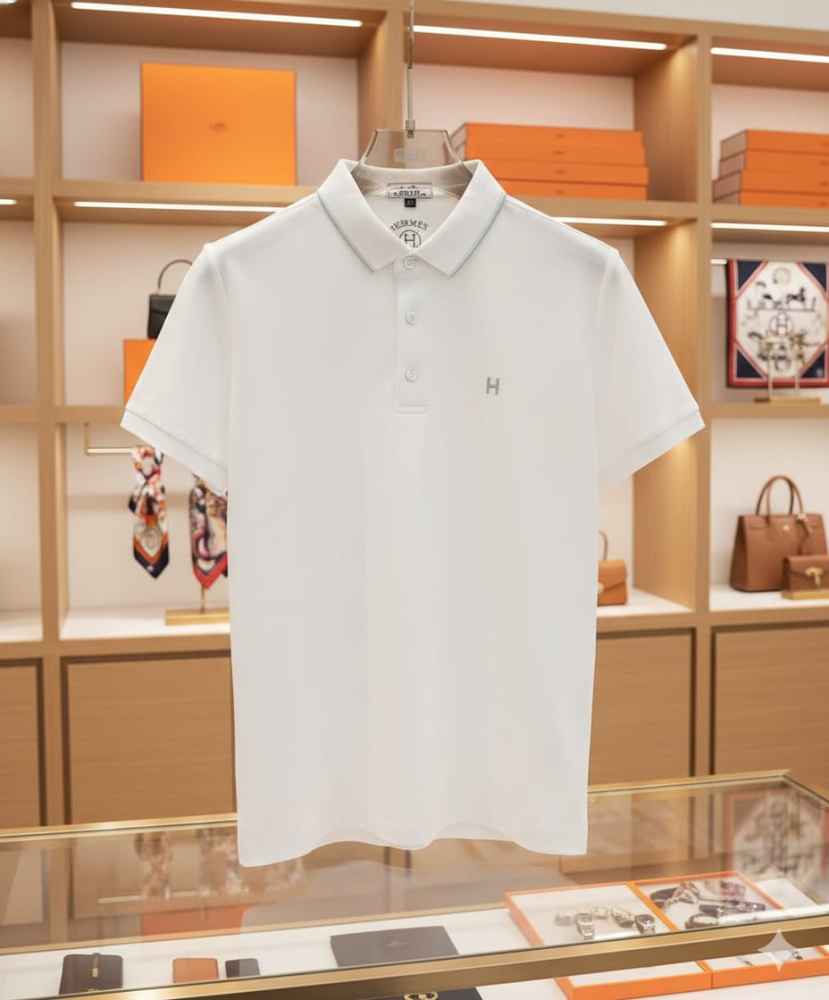 Hermes White Premium Quality T-shirt-1