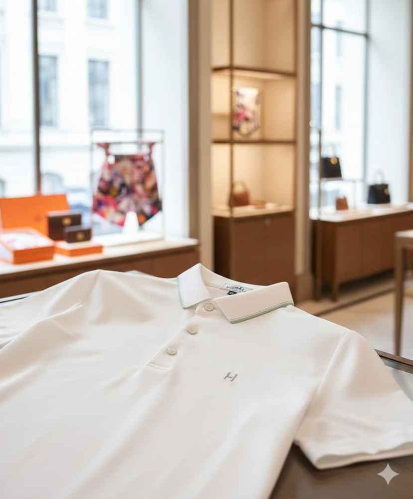 Hermes White Premium Quality T-shirt-2