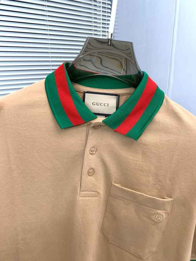 Gucci Cream Premium Quality Polo T-shirt-thumb-6