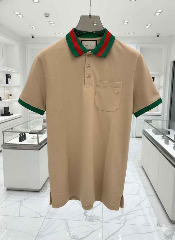 Gucci Cream Premium Quality Polo T-shirt-thumb-2