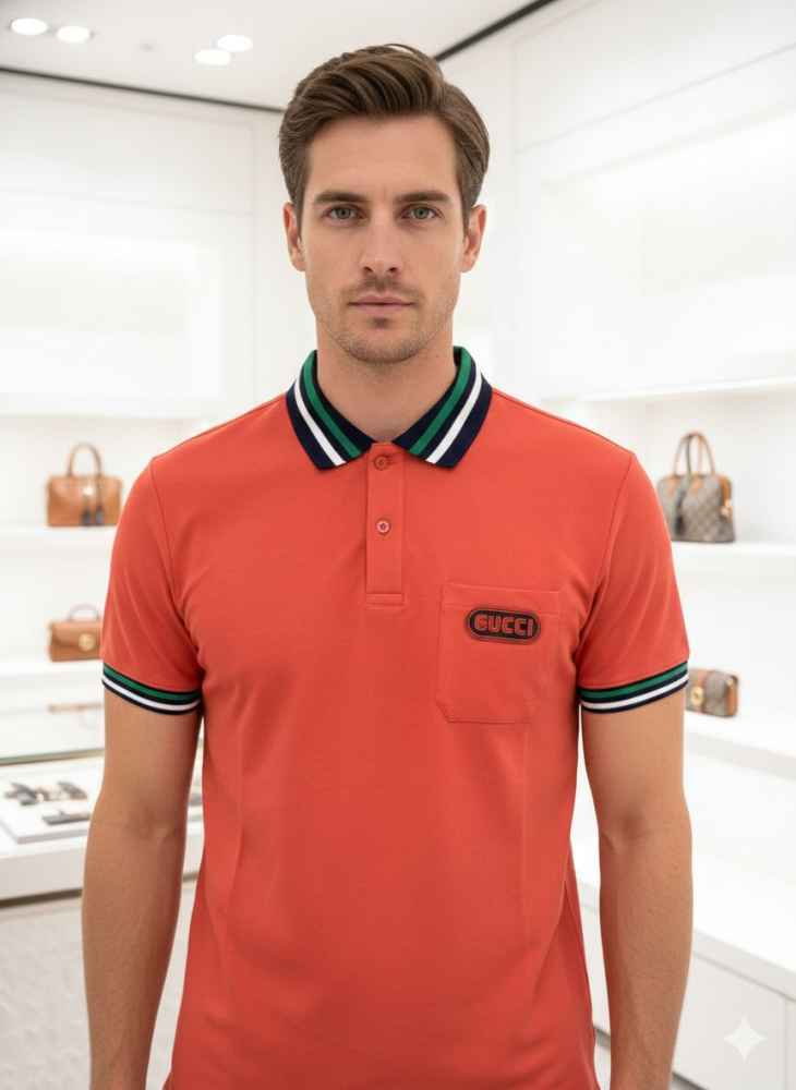 Gucci Red Premium Quality Polo T-shirt-thumb-3