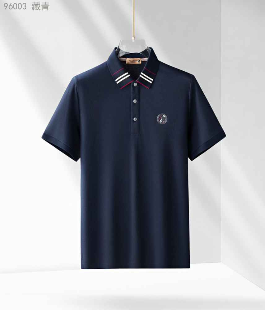 Burberry Embroidered logo Blue Premium Polo T-shirt-thumb-0